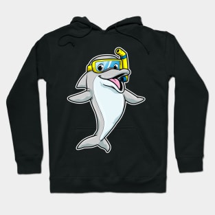 Dolphin at Swimming with Snorkel Hoodie